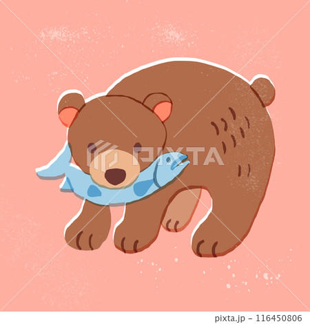 クマのイラスト 版画 A4サイズ 木彫りの熊 版画風イラスト 北海道のイラスト素材 [116450806] - PIXTA