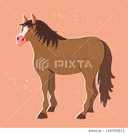 馬 版画風イラストのイラスト素材 [116450811] - PIXTA