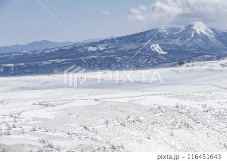 冬の美ヶ原高原と蓼科山 116451643