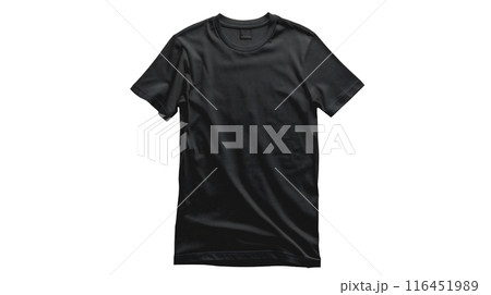 黒いTシャツのモックアップ、PNG 116451989