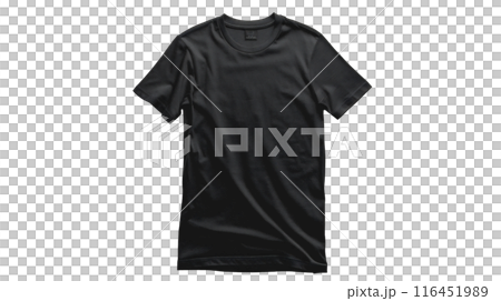 黒いTシャツのモックアップ、PNG 116451989