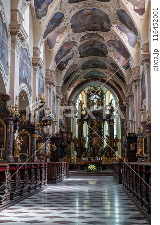 Strahov Monastery, a Premonstratensian abbey founded in 12 century, located in Strahov, Prague, Czech Republic Strahov Monastery, a Premonstratensian abbey founded in 12 century, located in Strahov, Prague, Czech Republic 116452001