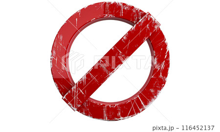 禁止マークと透過背景 116452137