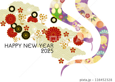 巳年の年賀状:2025年 巳年 年賀状 テンプレート 巳年の年賀状:2025年 巳年 年賀状 テンプレート 116452328