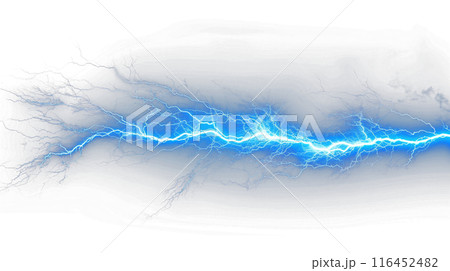 青色の稲妻と透過背景 青色の稲妻と透過背景 116452482