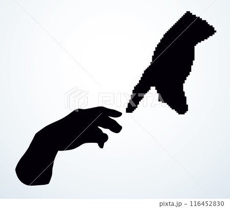 Hands of the creation of Adam. Vector drawing Hands of the creation of Adam. Vector drawing 116452830