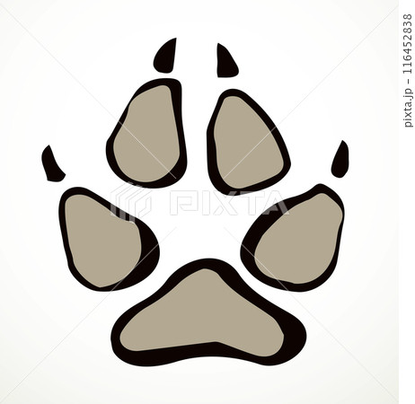Dog foot print. Vector drawing Dog foot print. Vector drawing 116452838
