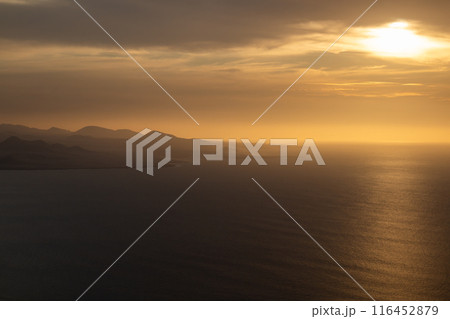 Sunset at viewpoint Mirador del Rio, Lanzarote Sunset at viewpoint Mirador del Rio, Lanzarote 116452879