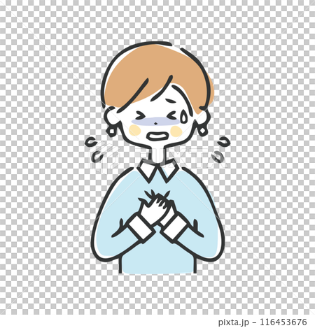 胸が痛い女性 116453676