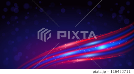 Abstract Wavy Background with Red and Blue Neon Stripes Abstract Wavy Background with Red and Blue Neon Stripes 116453711