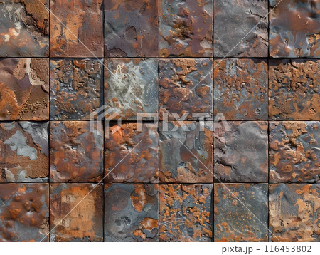 Uneven and rough texture of rusted decayed metal Uneven and rough texture of rusted decayed metal 116453802