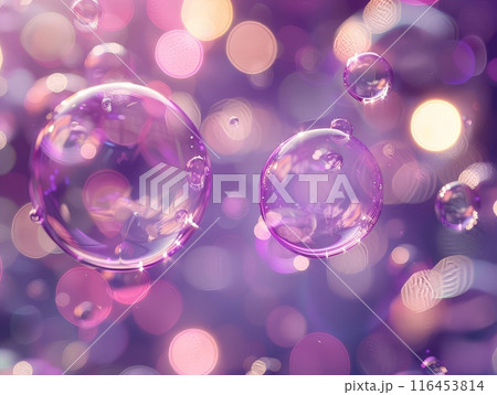 Abstract background featuring colorful bubbles and blurred light effects 116453814