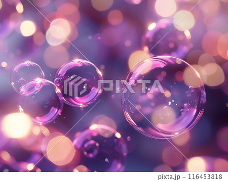 Abstract background adorned with colorful bubbles and subtle blurred light 116453818