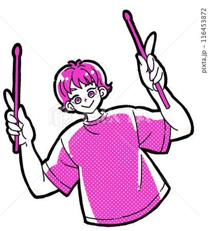 ドラムスティックを持った男の子 116453872