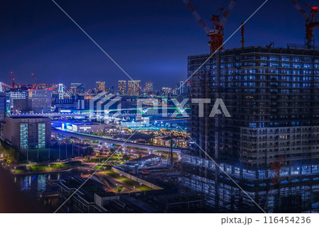 建設中のマンションと夜景(豊洲) 建設中のマンションと夜景(豊洲) 116454236