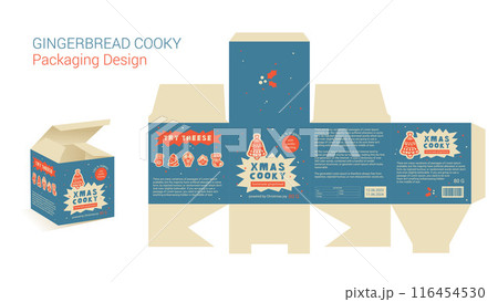 Die Cut Out Box for Christmas Bell Cookies 116454530