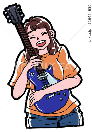 エレキギターを持った女の子 エレキギターを持った女の子 116454659