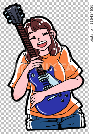 エレキギターを持った女の子 エレキギターを持った女の子 116454659