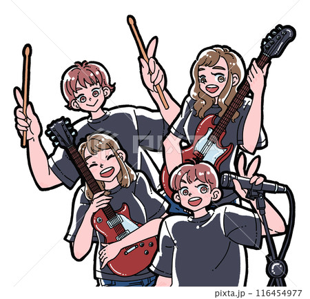 バンドのメンバー4人 バンドのメンバー4人 116454977