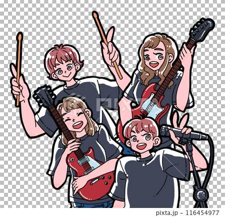 バンドのメンバー4人 バンドのメンバー4人 116454977