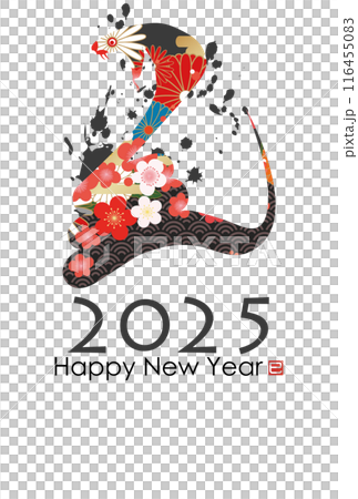 2025年巳年年賀状 2025年巳年年賀状 116455083