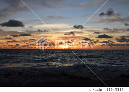 Sunset Sky Over The Sea, Beautiful Cloudscape, Dramatic Landscape, Seascape 116455184