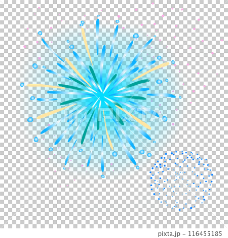 Fireworks (medium chrysanthemum blue) single illustration 116455185