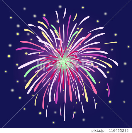 花火（菊ピンク）単品イラスト 116455253