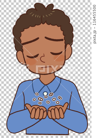 薬に頼る子供のイラスト、オーバードーズ 116455500