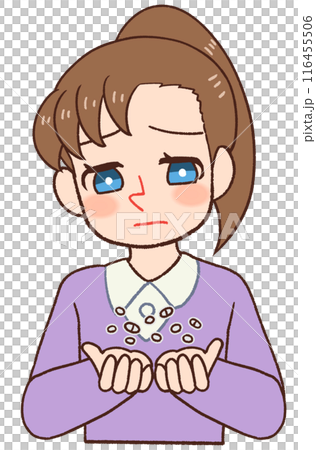 薬に頼る子供のイラスト、オーバードーズ 116455506