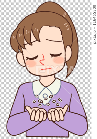 薬に頼る子供のイラスト、オーバードーズ 116455509