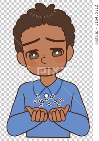 薬に頼る子供のイラスト、オーバードーズ 116455512