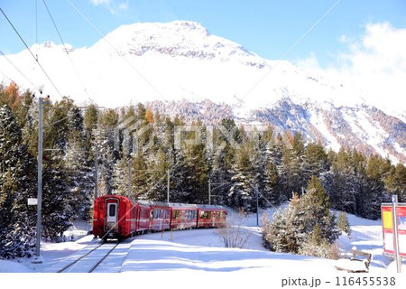 夕べの雪が積もったプント・ムライ・シュタット駅を出て行く列車の後姿。 夕べの雪が積もったプント・ムライ・シュタット駅を出て行く列車の後姿。 116455538
