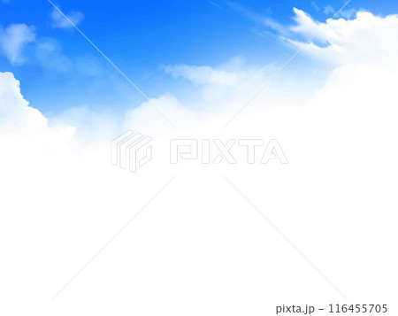 雲のある青空の美しいフレームシンプルな背景素材 雲のある青空の美しいフレームシンプルな背景素材 116455705
