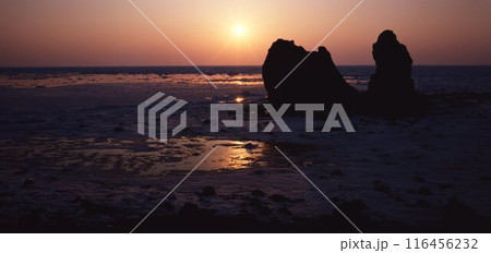北海道知床半島オホーツク海夕景 北海道知床半島オホーツク海夕景 116456232