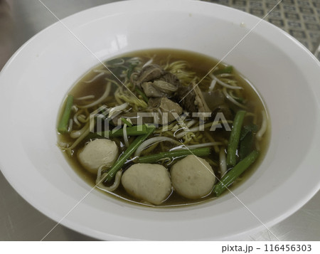 Hot and spicy Thai noodle soup 116456303