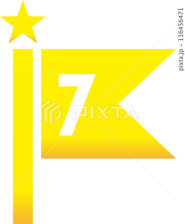 ランキング　旗　マーク　7　アイコン　グラデーション 116456471