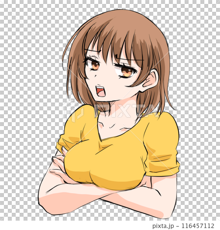 Woman with her mouth open in amazement Woman with her mouth open in amazement 116457112