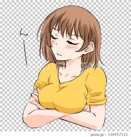 A woman who is worried 116457115