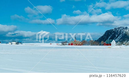Winter Village Landscape 116457620