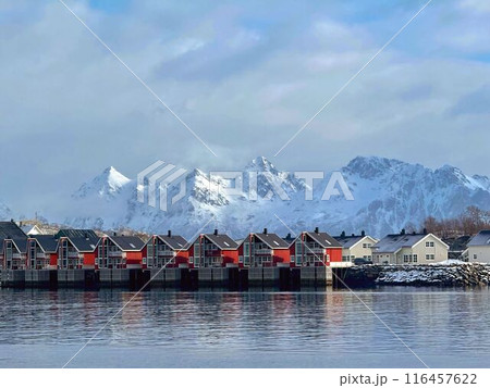 Snowy Fjord Village 116457622