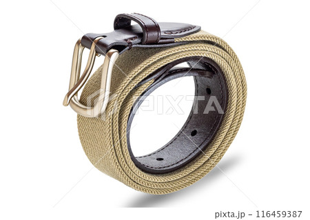 Single brown stretch braided belt with metal buckle for men. 116459387
