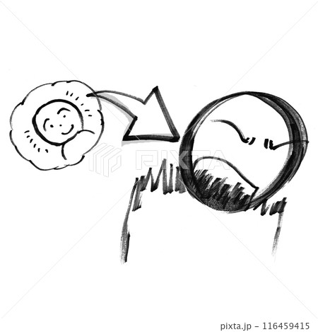 普段温厚な人が豹変するイメージイラスト 116459415