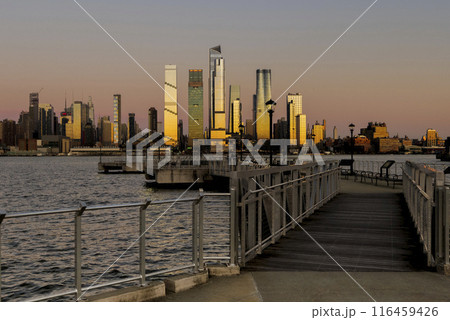 Midtown Manhattan and Hudson Yards skyscrapers panorama at dusk, New York Midtown Manhattan and Hudson Yards skyscrapers panorama at dusk, New York 116459426