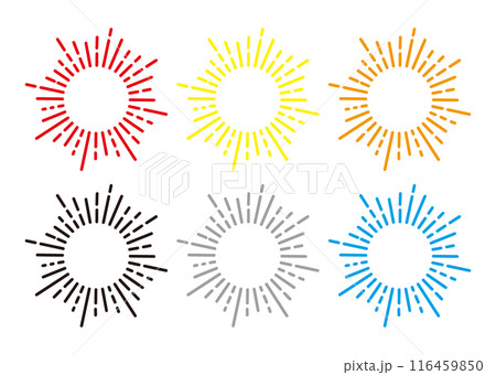 Colorful Sunburst Frame Set 116459850