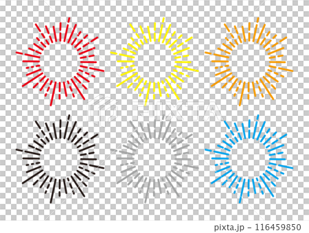 Colorful Sunburst Frame Set 116459850