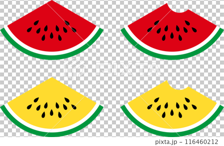 夏のかわいいスイカのイラスト 116460212