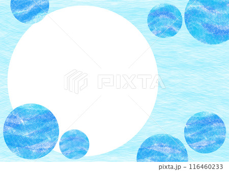 爽やかなブルードットの水彩フレーム 116460233