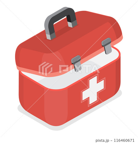 3D Isometric Flat Vector Illustration of Medicine Chest , Medical Equipment Box. Item 1 3D Isometric Flat Vector Illustration of Medicine Chest , Medical Equipment Box. Item 1 116460671