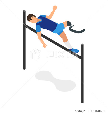 3D Isometric Flat Vector Set of Paralympians, Sportsmen with Disabilities. Item 10 3D Isometric Flat Vector Set of Paralympians, Sportsmen with Disabilities. Item 10 116460695
